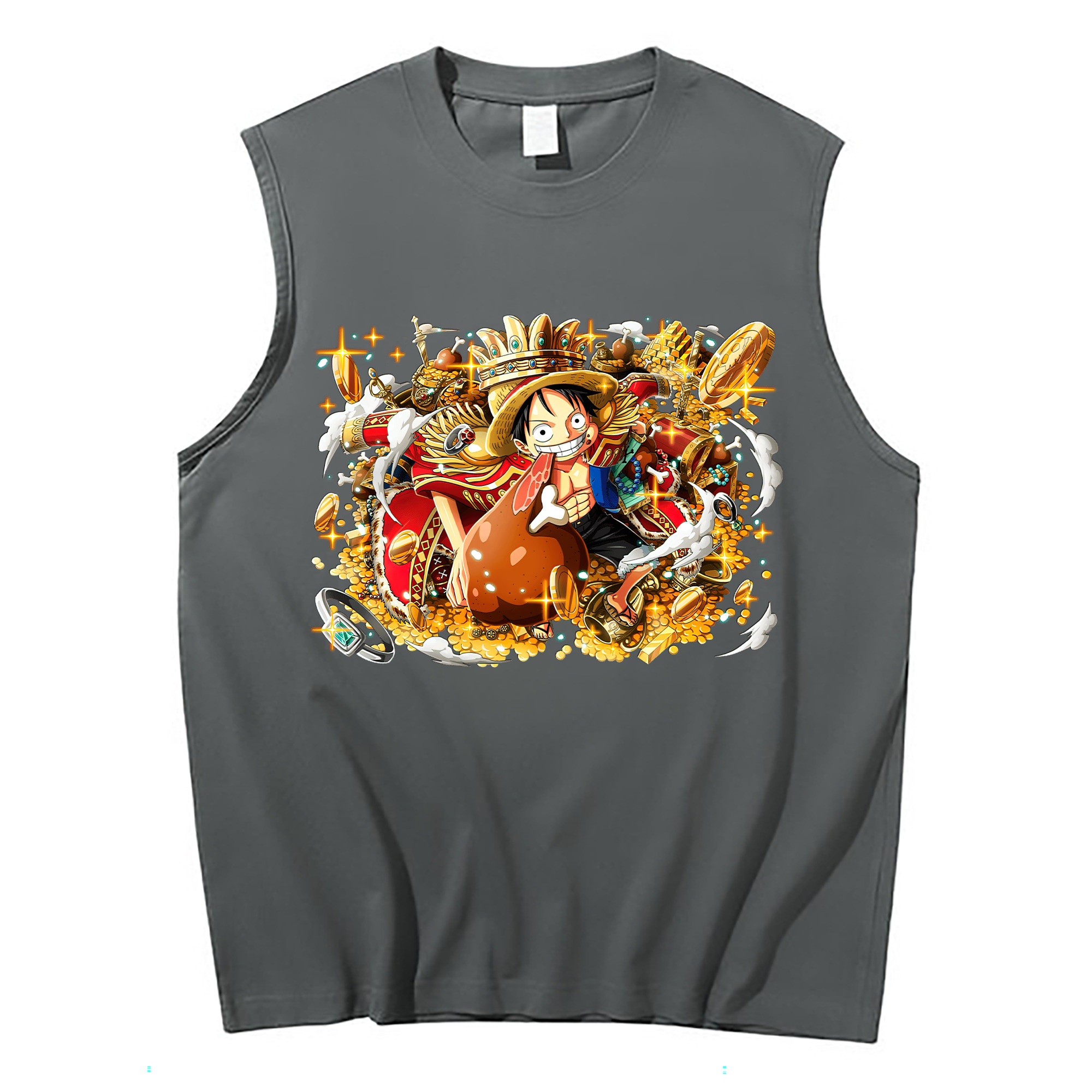 （画像用） ワンピース モンキー・D・ルフィ ONE PIECE Monkey D. Luffy コットン100％タンクトップ（フロントプリント）